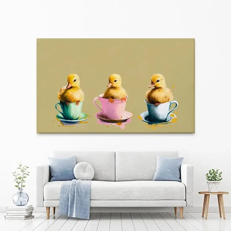 Ducklings In Cups Canvas Print Ducklings In Cups Canvas Print wall art product Svetlana Aleynikova
