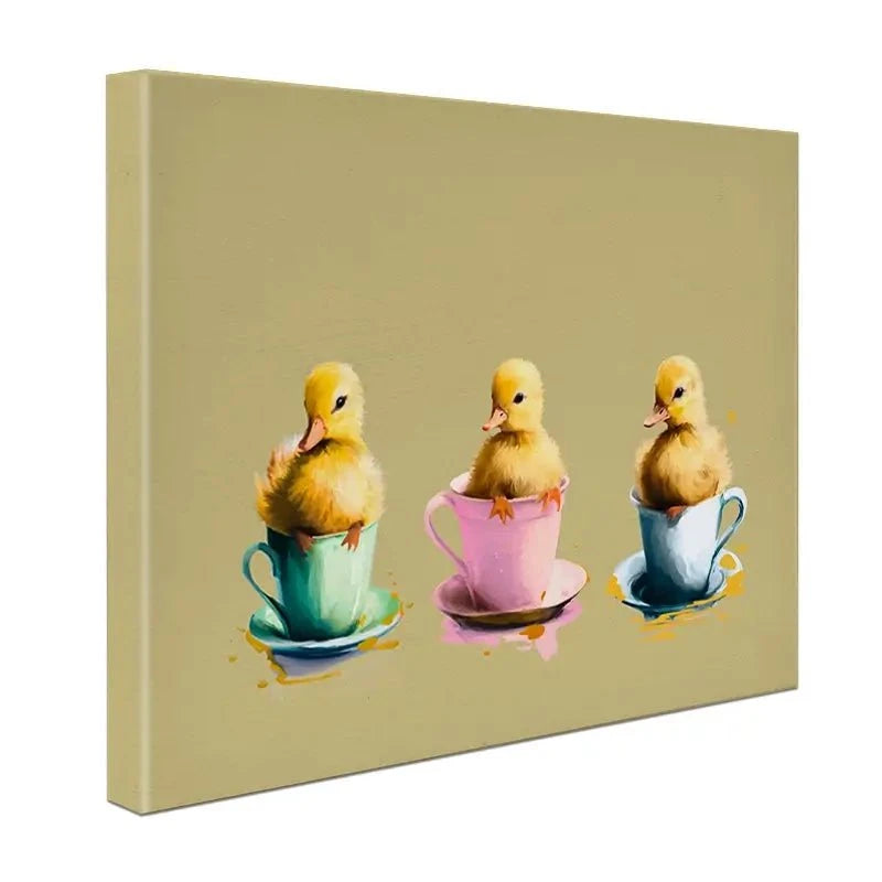 Ducklings In Cups Canvas Print Ducklings In Cups Canvas Print wall art product Svetlana Aleynikova