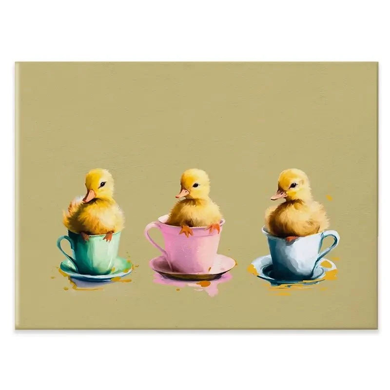 Ducklings In Cups Canvas Print Ducklings In Cups Canvas Print wall art product Svetlana Aleynikova