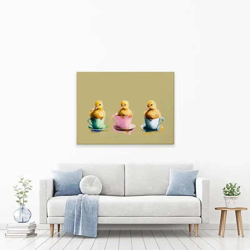 Ducklings In Cups Canvas Print Ducklings In Cups Canvas Print wall art product Svetlana Aleynikova
