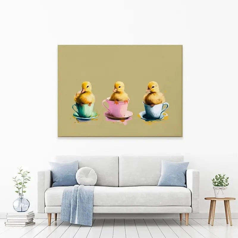 Ducklings In Cups Canvas Print Ducklings In Cups Canvas Print wall art product Svetlana Aleynikova