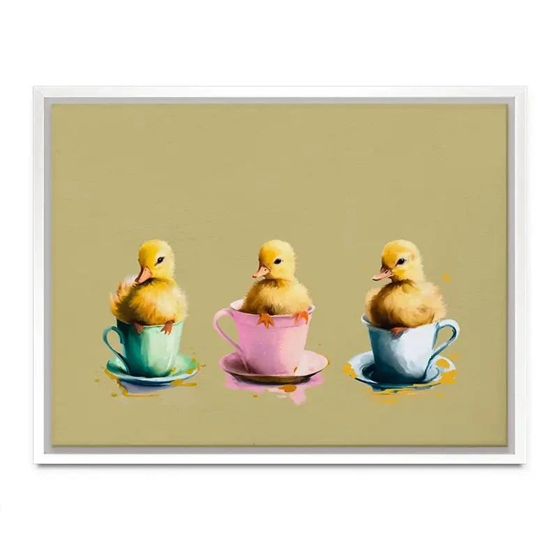 Ducklings In Cups Canvas Print Ducklings In Cups Canvas Print wall art product Svetlana Aleynikova