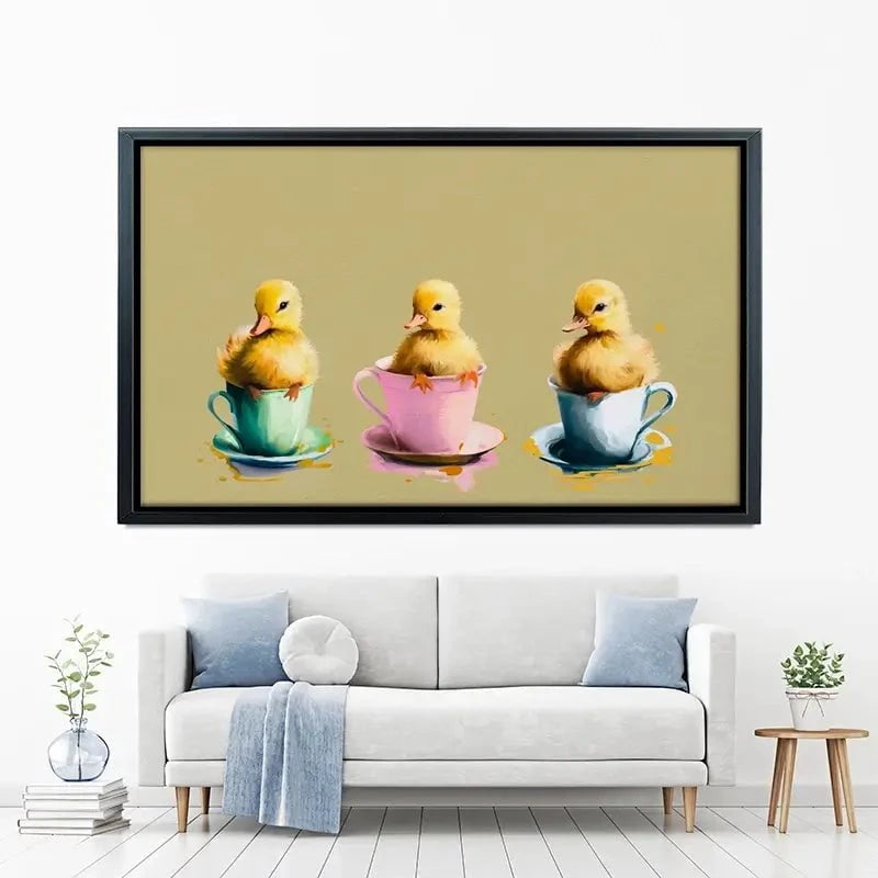 Ducklings In Cups Canvas Print Ducklings In Cups Canvas Print wall art product Svetlana Aleynikova