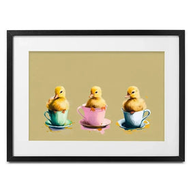 Ducklings In Cups Framed Art Print Ducklings In Cups Framed Art Print wall art product Svetlana Aleynikova