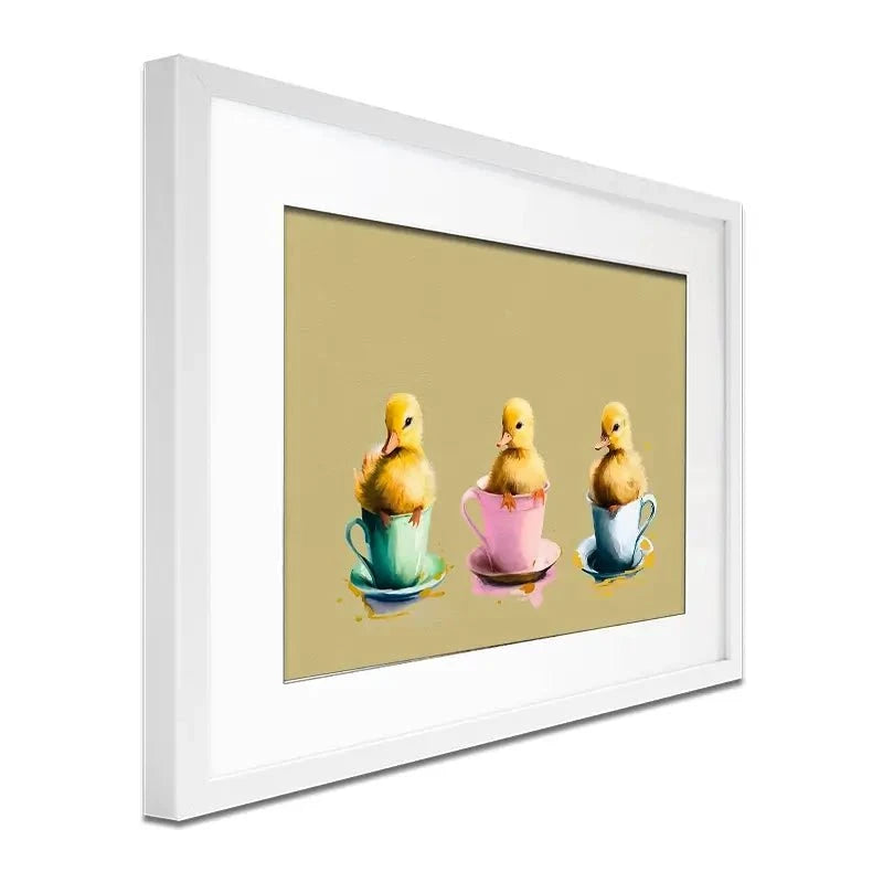 Ducklings In Cups Framed Art Print Ducklings In Cups Framed Art Print wall art product Svetlana Aleynikova