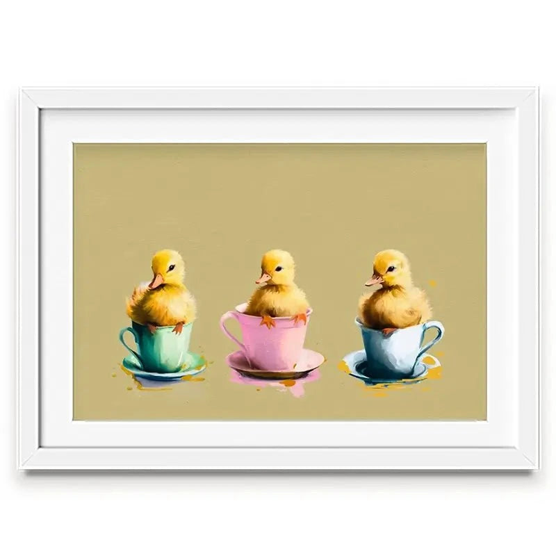 Ducklings In Cups Framed Art Print Ducklings In Cups Framed Art Print wall art product Svetlana Aleynikova