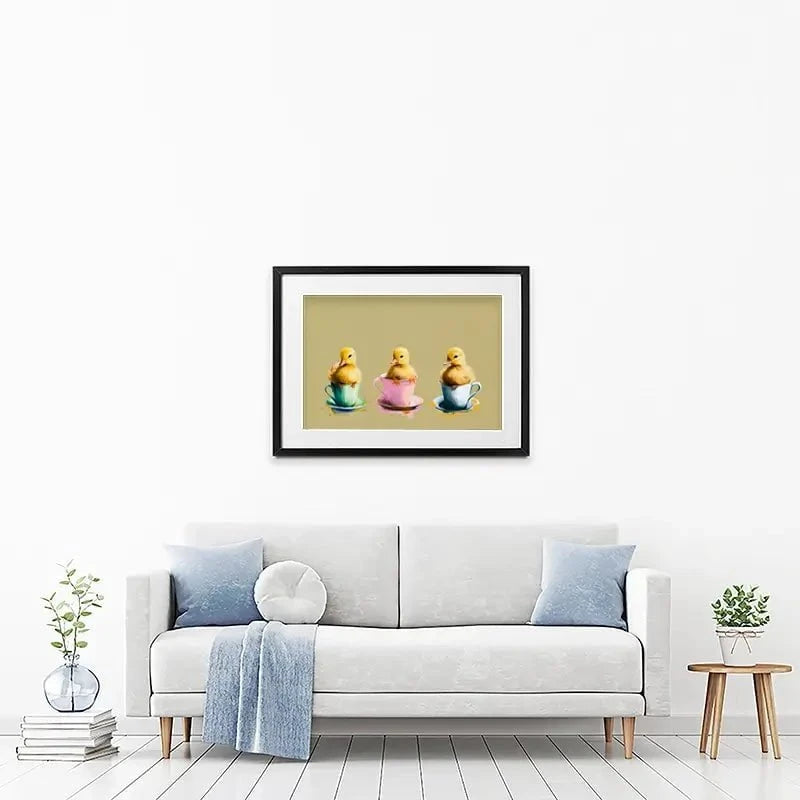 Ducklings In Cups Framed Art Print Ducklings In Cups Framed Art Print wall art product Svetlana Aleynikova