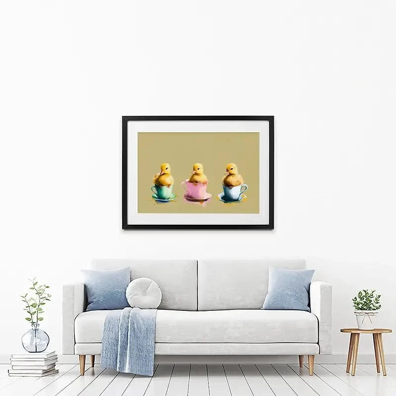 Ducklings In Cups Framed Art Print Ducklings In Cups Framed Art Print wall art product Svetlana Aleynikova