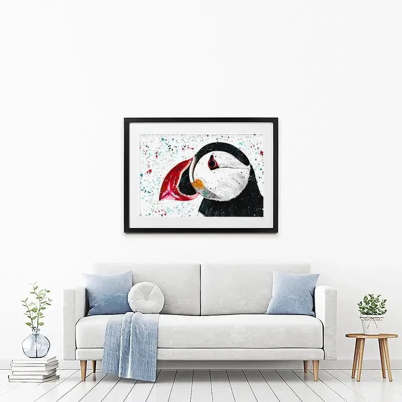 Duke The Puffin Framed Art Print Duke The Puffin Framed Art Print wall art product Emma LC Art