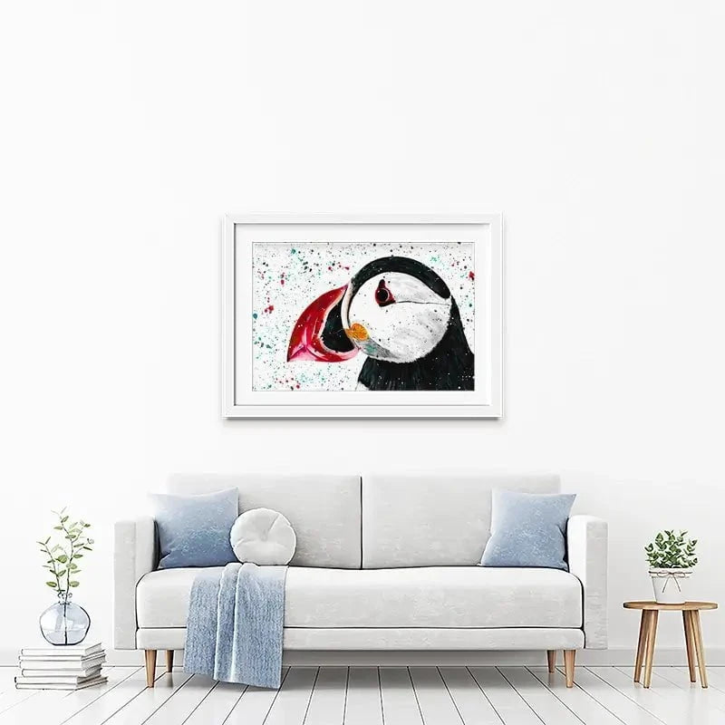 Duke The Puffin Framed Art Print Duke The Puffin Framed Art Print wall art product Emma LC Art