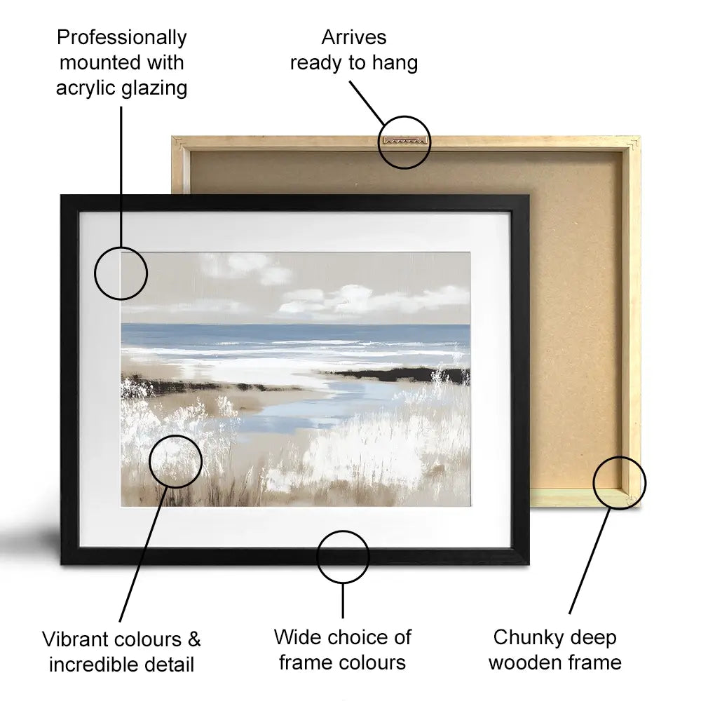 Dune Grass Above Tide Framed Art Print Dune Grass Above Tide Framed Art Print wall art product Chromatic Storm Studio
