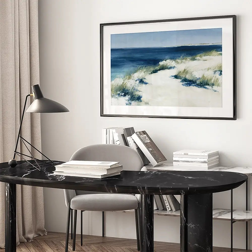 Dune Grasses At Tide Framed Art Print Dune Grasses At Tide Framed Art Print wall art product Chromatic Storm Studio