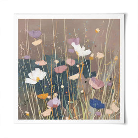 Dusk Wildflowers Square Art Print Dusk Wildflowers Square Art Print wall art product Chromatic Storm Studio