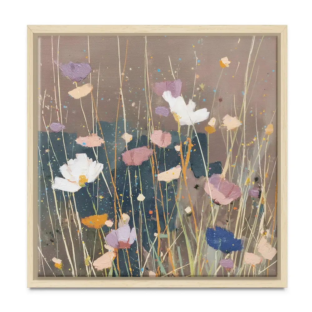 Dusk Wildflowers Square Canvas Print Dusk Wildflowers Square Canvas Print wall art product Chromatic Storm Studio