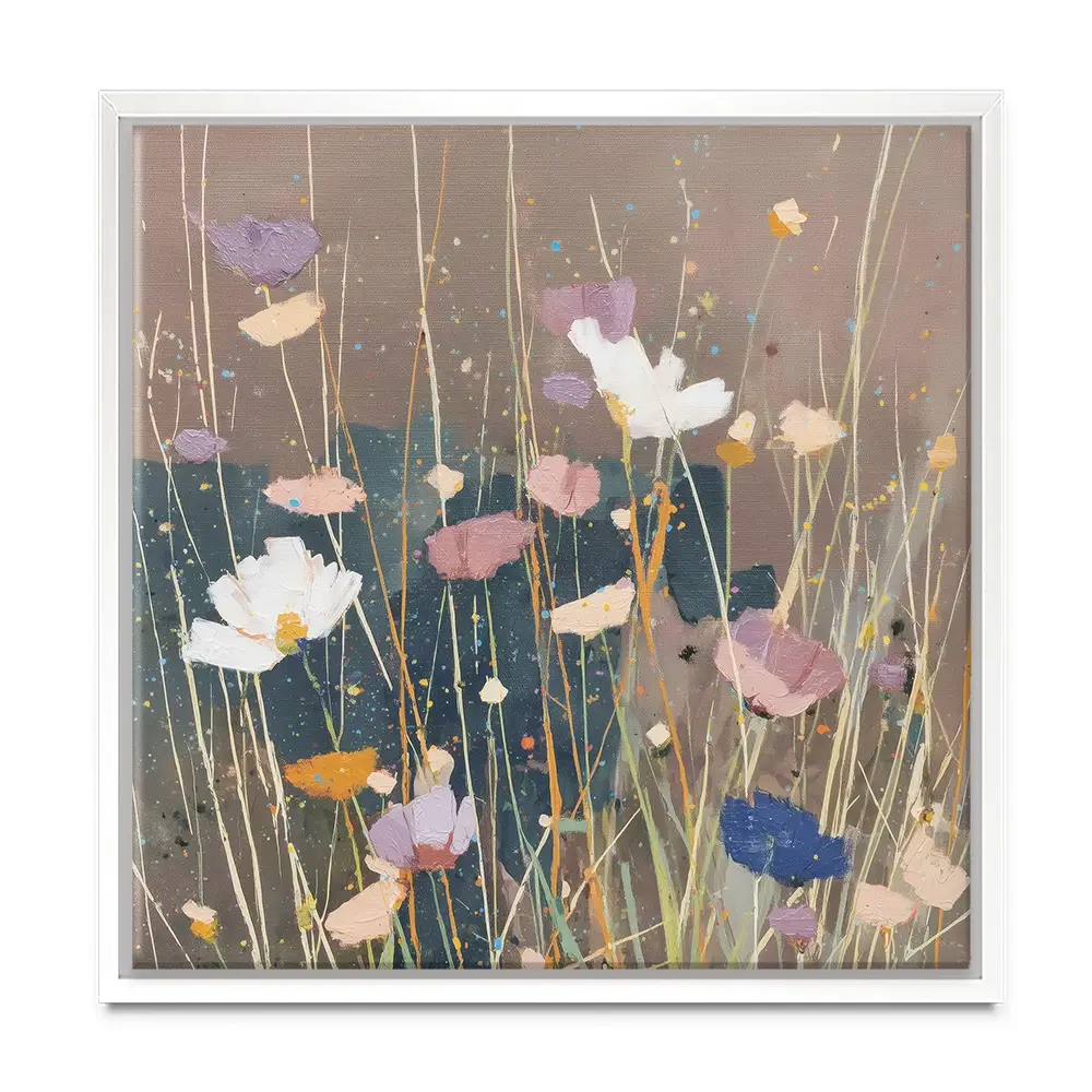 Dusk Wildflowers Square Canvas Print Dusk Wildflowers Square Canvas Print wall art product Chromatic Storm Studio