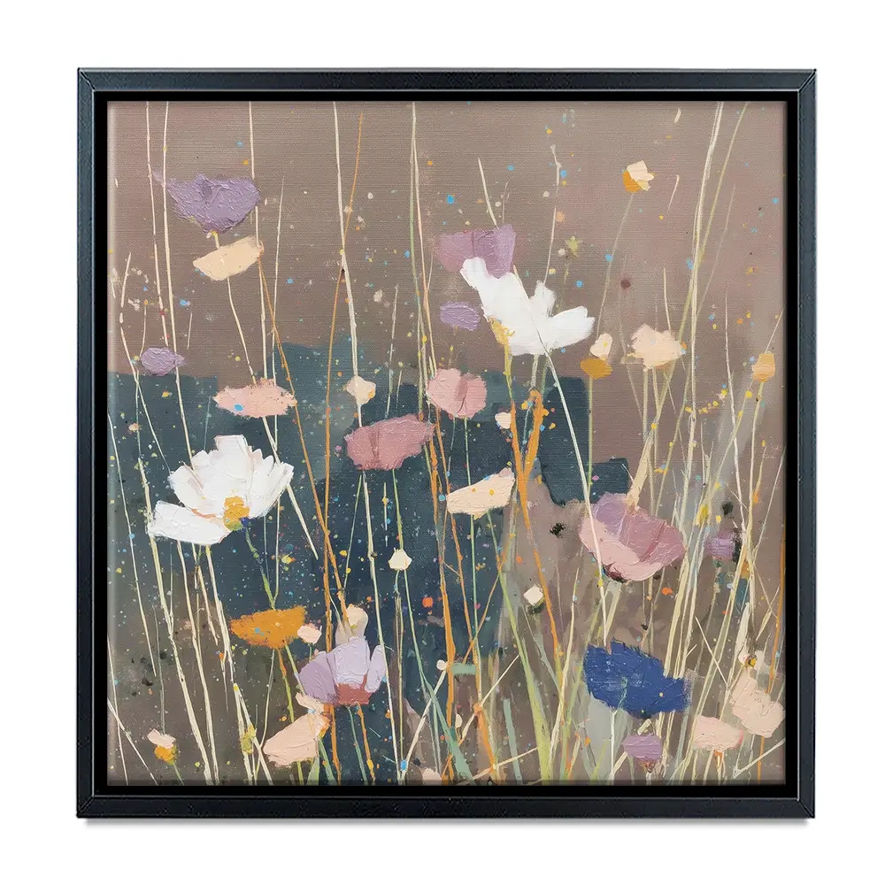 Dusk Wildflowers Square Canvas Print Dusk Wildflowers Square Canvas Print wall art product Chromatic Storm Studio