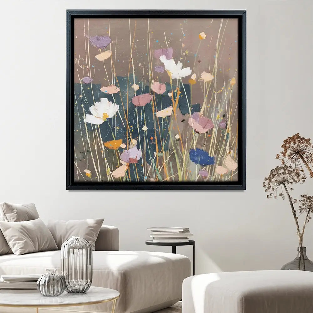 Dusk Wildflowers Square Canvas Print Dusk Wildflowers Square Canvas Print wall art product Chromatic Storm Studio