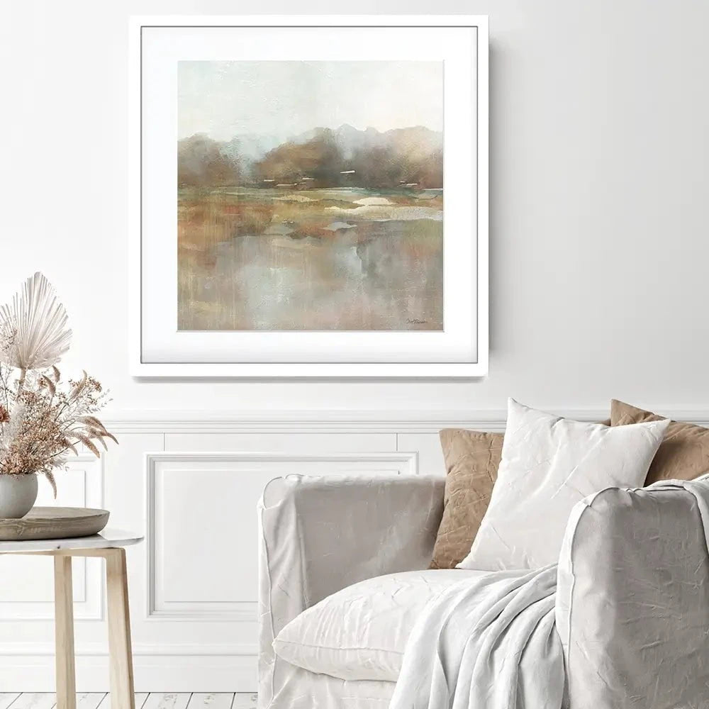 Early Fall Reflections Square Framed Art Print Early Fall Reflections Square Framed Art Print wall art product Carol Robinson