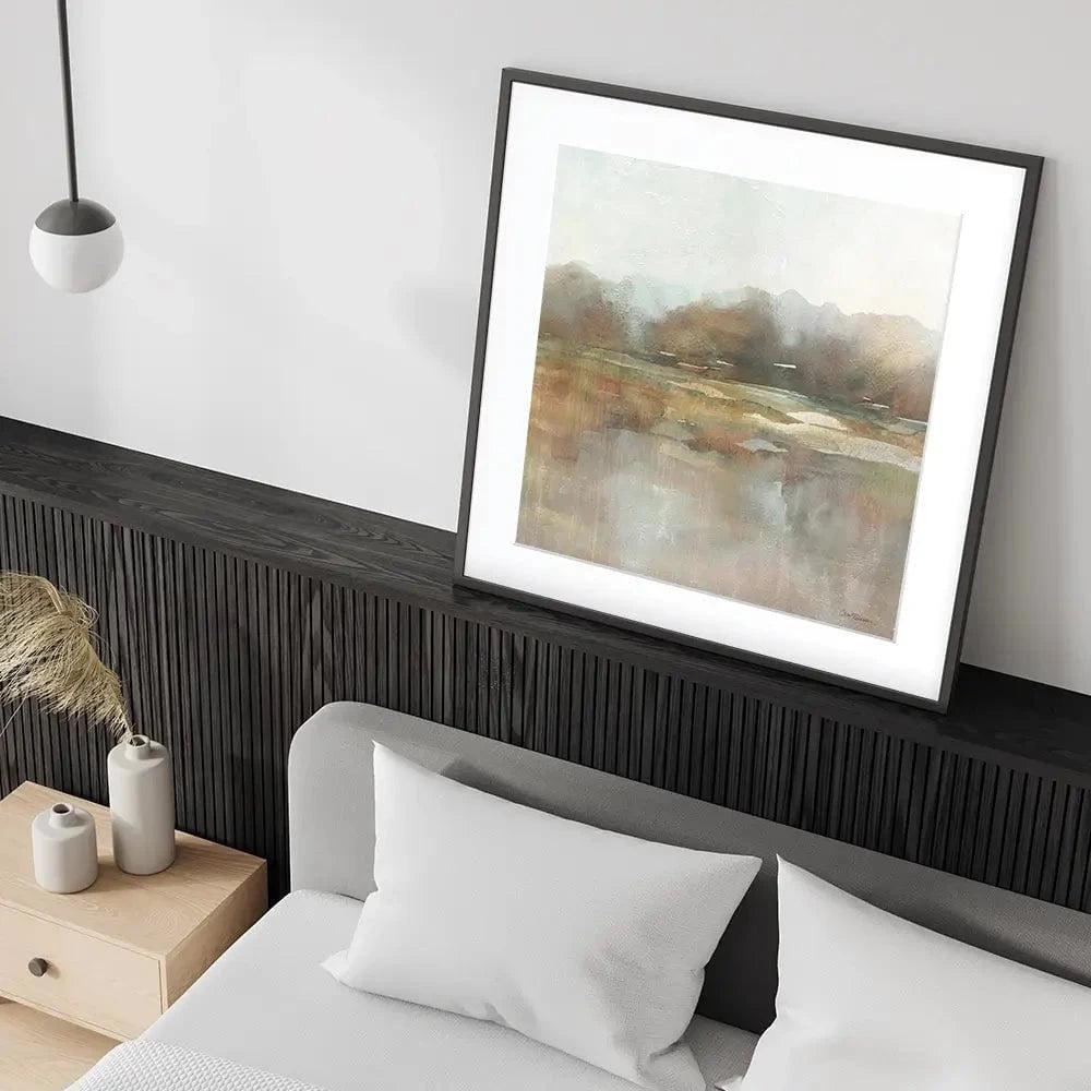 Early Fall Reflections Square Framed Art Print Early Fall Reflections Square Framed Art Print wall art product Carol Robinson