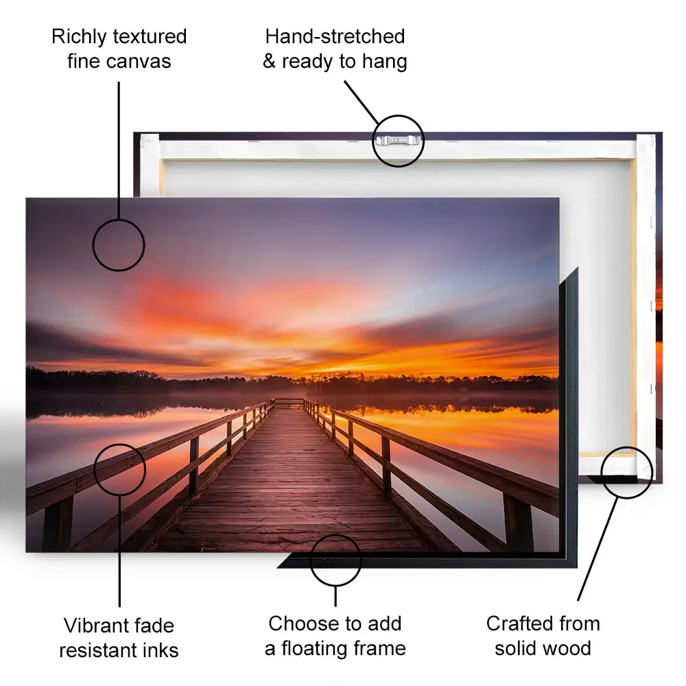 Early Morning Sunrise Canvas Print Early Morning Sunrise Canvas Print wall art product traveler jordan / Shutterstock