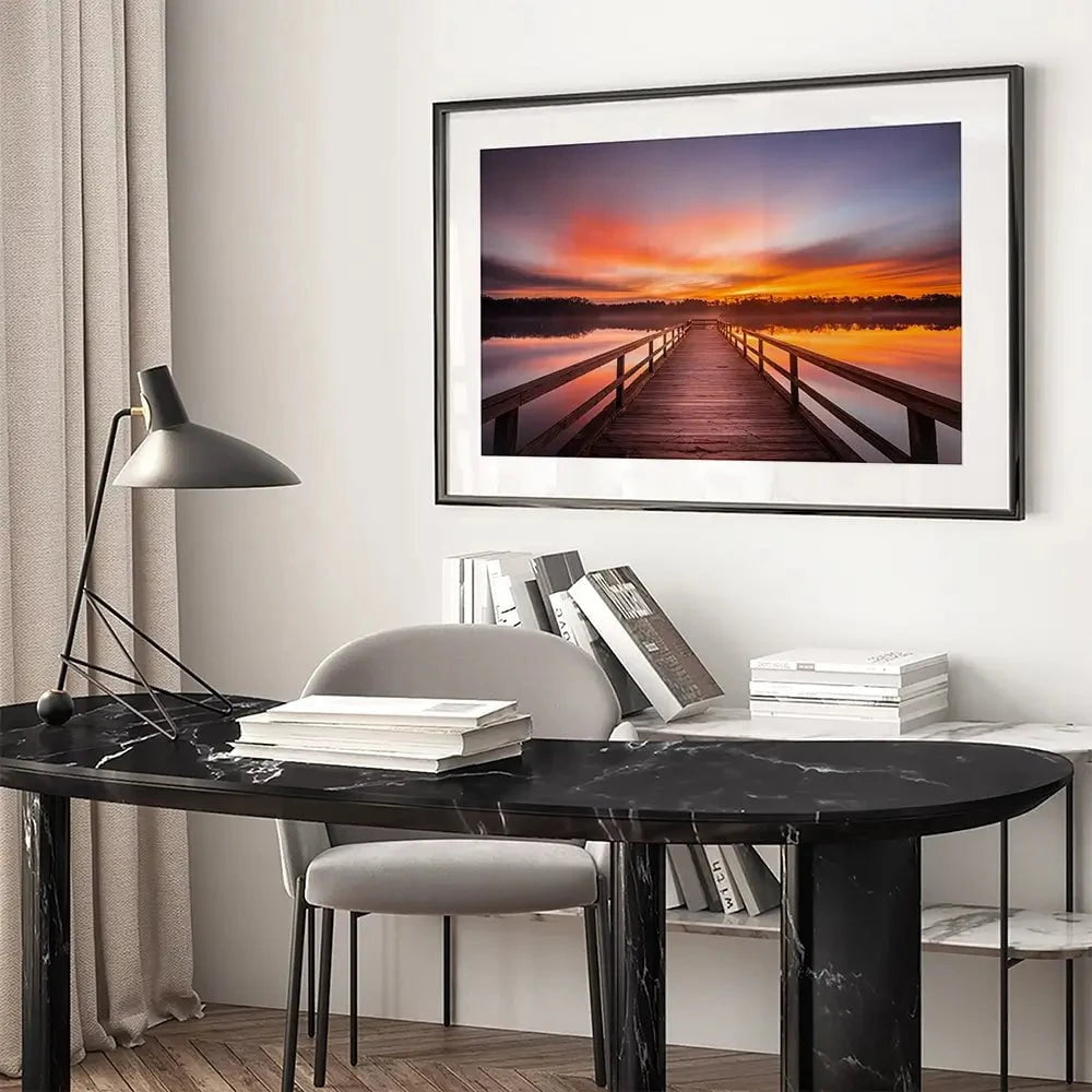 Early Morning Sunrise Framed Art Print Early Morning Sunrise Framed Art Print wall art product traveler jordan / Shutterstock