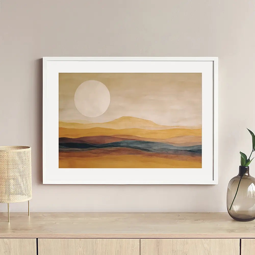 Earth Toned Moon Framed Art Print Earth Toned Moon Framed Art Print wall art product Gina Kelly - Independent