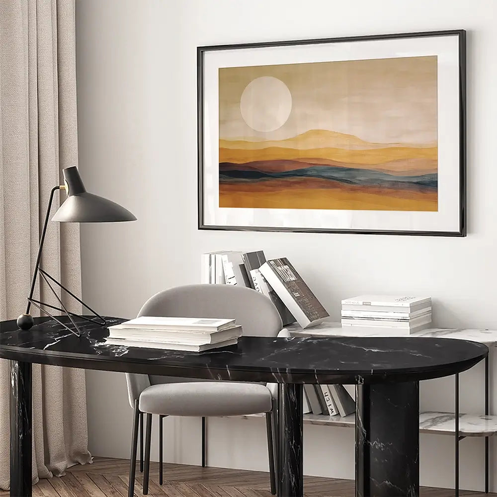 Earth Toned Moon Framed Art Print Earth Toned Moon Framed Art Print wall art product Gina Kelly - Independent