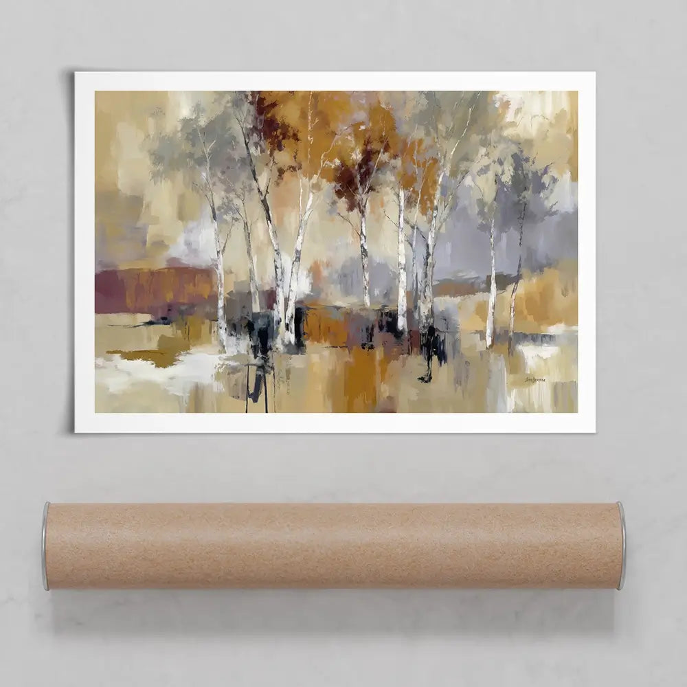 Earthy Birch Tree Forest Art Print Earthy Birch Tree Forest Art Print wall art product Leon Devenice