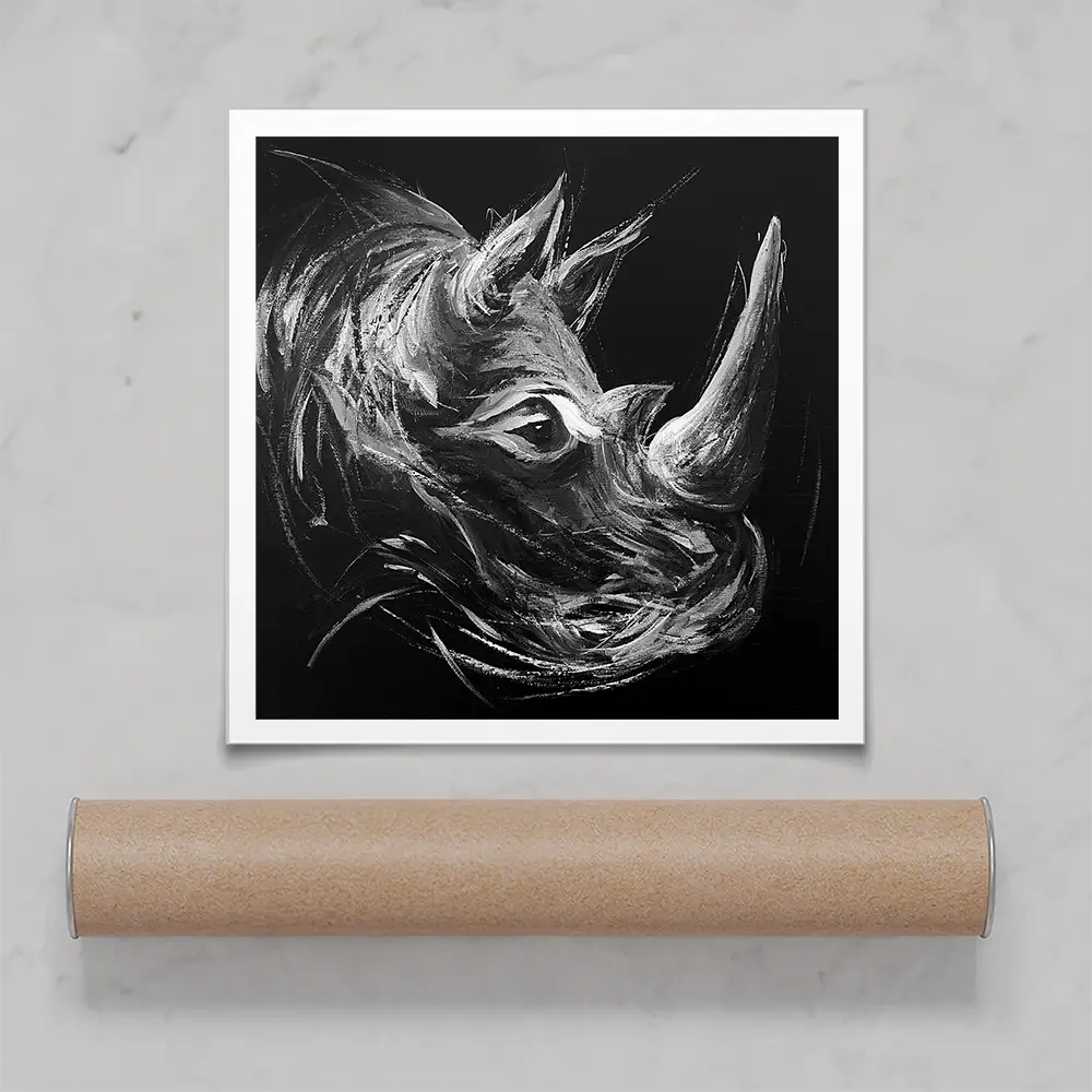Eclipse Rhino Square Art Print Eclipse Rhino Square Art Print wall art product Aimee Linzi