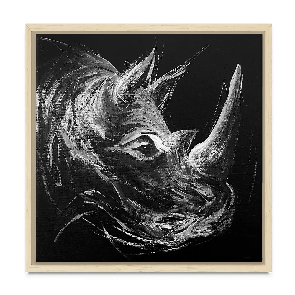 Eclipse Rhino Square Canvas Print Eclipse Rhino Square Canvas Print wall art product Aimee Linzi