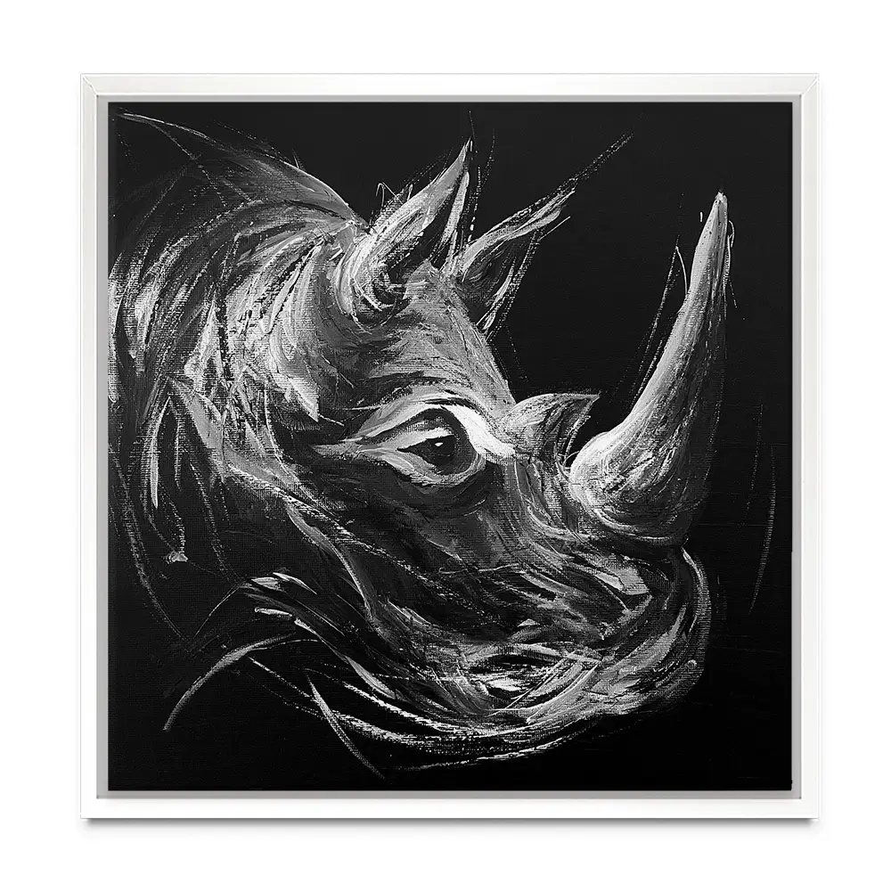 Eclipse Rhino Square Canvas Print Eclipse Rhino Square Canvas Print wall art product Aimee Linzi