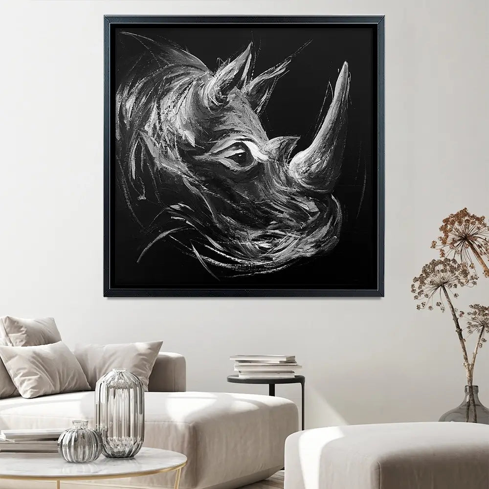 Eclipse Rhino Square Canvas Print Eclipse Rhino Square Canvas Print wall art product Aimee Linzi
