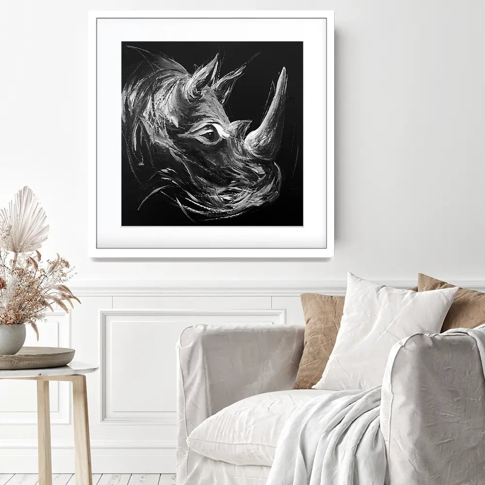 Eclipse Rhino Square Framed Art Print Eclipse Rhino Square Framed Art Print wall art product Aimee Linzi