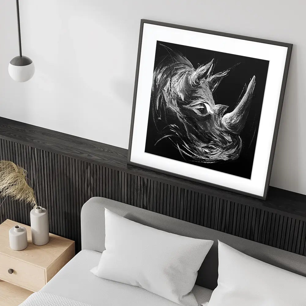 Eclipse Rhino Square Framed Art Print Eclipse Rhino Square Framed Art Print wall art product Aimee Linzi
