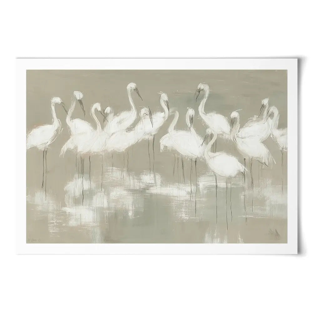 Egret Wading Gather Art Print Egret Wading Gather Art Print wall art product Chromatic Storm Studio