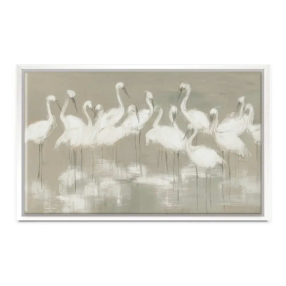 Egret Wading Gather Canvas Print Egret Wading Gather Canvas Print wall art product Chromatic Storm Studio
