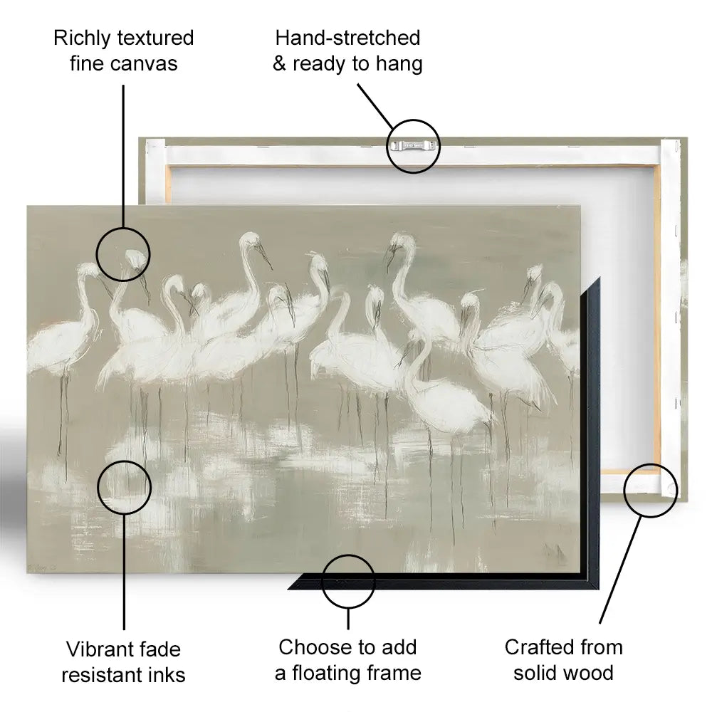Egret Wading Gather Canvas Print Egret Wading Gather Canvas Print wall art product Chromatic Storm Studio