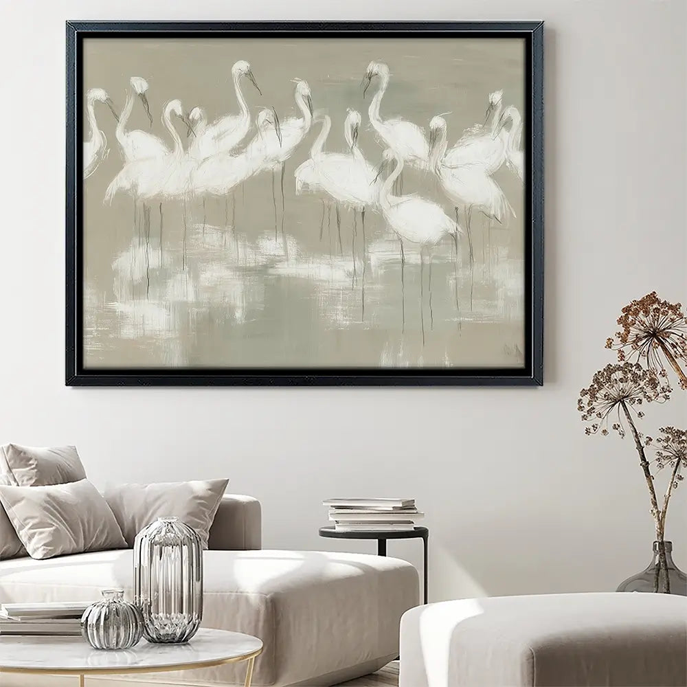 Egret Wading Gather Canvas Print Egret Wading Gather Canvas Print wall art product Chromatic Storm Studio