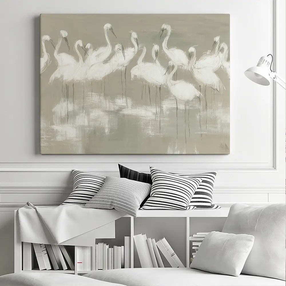 Egret Wading Gather Canvas Print Egret Wading Gather Canvas Print wall art product Chromatic Storm Studio