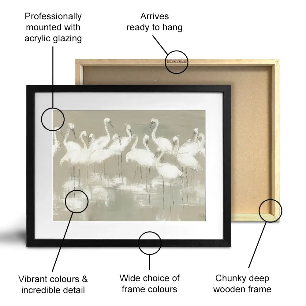 Egret Wading Gather Framed Art Print Egret Wading Gather Framed Art Print wall art product Chromatic Storm Studio