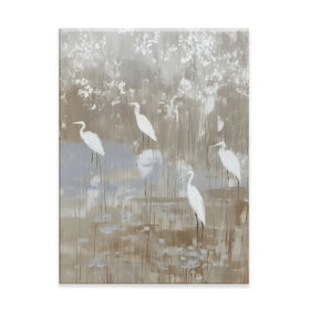 Egrets Among Reeds Canvas Print Egrets Among Reeds Canvas Print wall art product Chromatic Storm Studio
