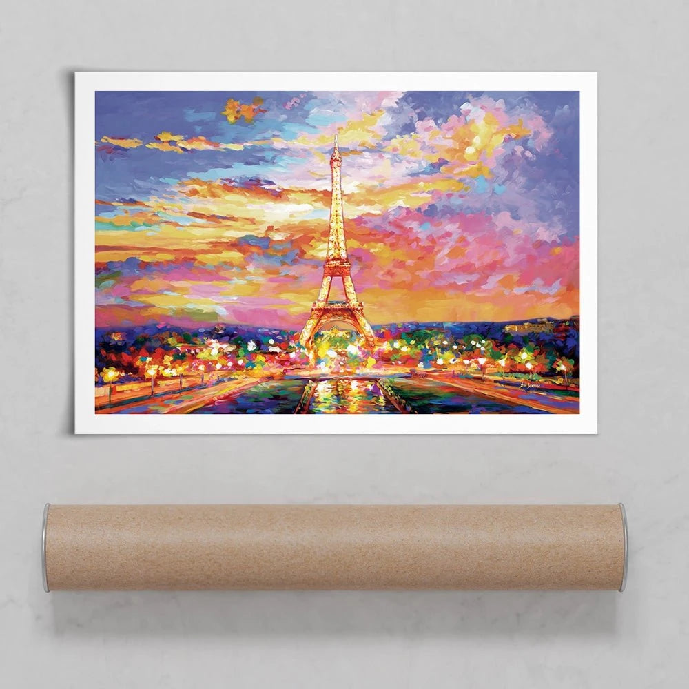 Eiffel Tower At Sunset Art Print Eiffel Tower At Sunset Art Print wall art product Leon Devenice