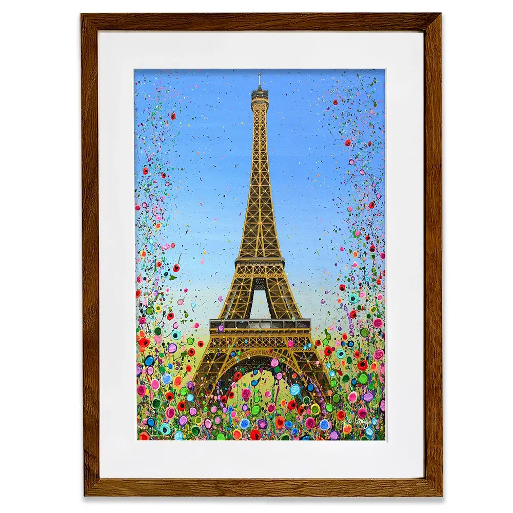 Eiffel Tower Flower Pop Framed Art Print Eiffel Tower Flower Pop Framed Art Print wall art product Jo Gough