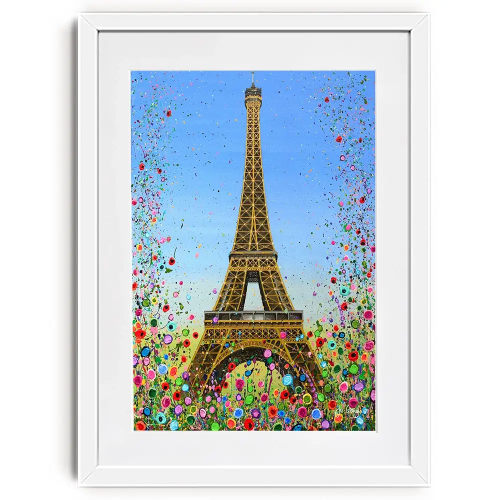 Eiffel Tower Flower Pop Framed Art Print Eiffel Tower Flower Pop Framed Art Print wall art product Jo Gough