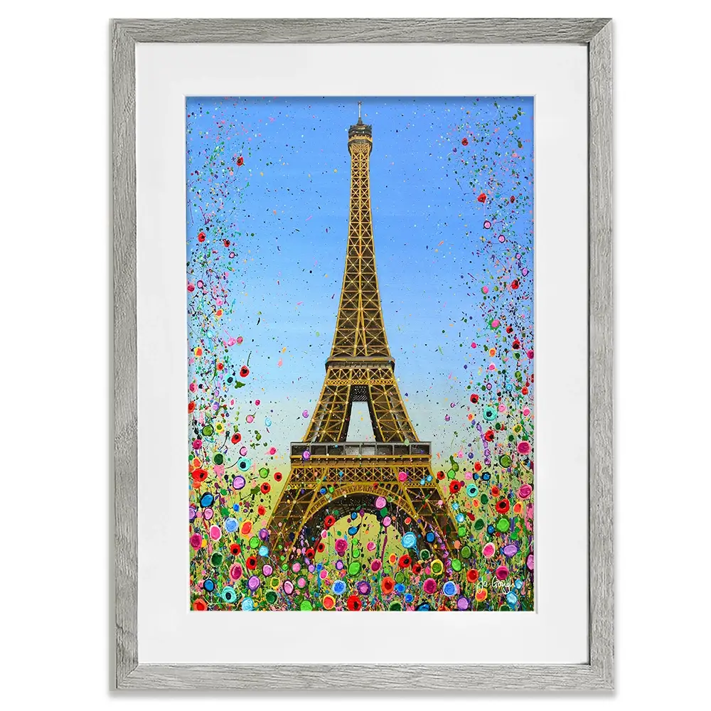 Eiffel Tower Flower Pop Framed Art Print Eiffel Tower Flower Pop Framed Art Print wall art product Jo Gough