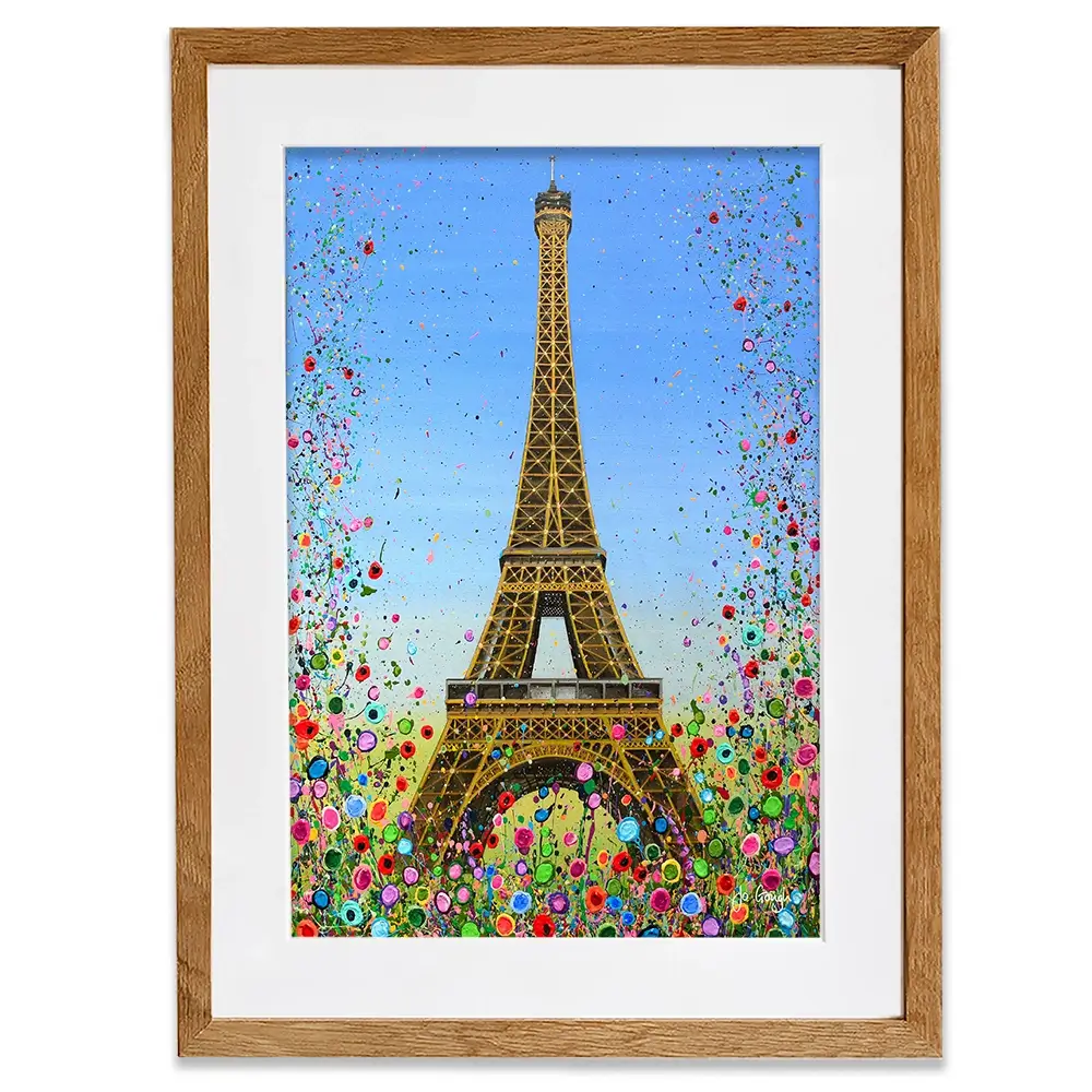 Eiffel Tower Flower Pop Framed Art Print Eiffel Tower Flower Pop Framed Art Print wall art product Jo Gough