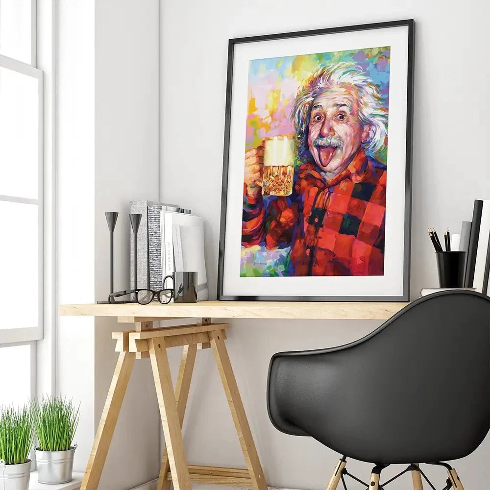 Einstein Framed Art Print Einstein Framed Art Print wall art product Leon Devenice