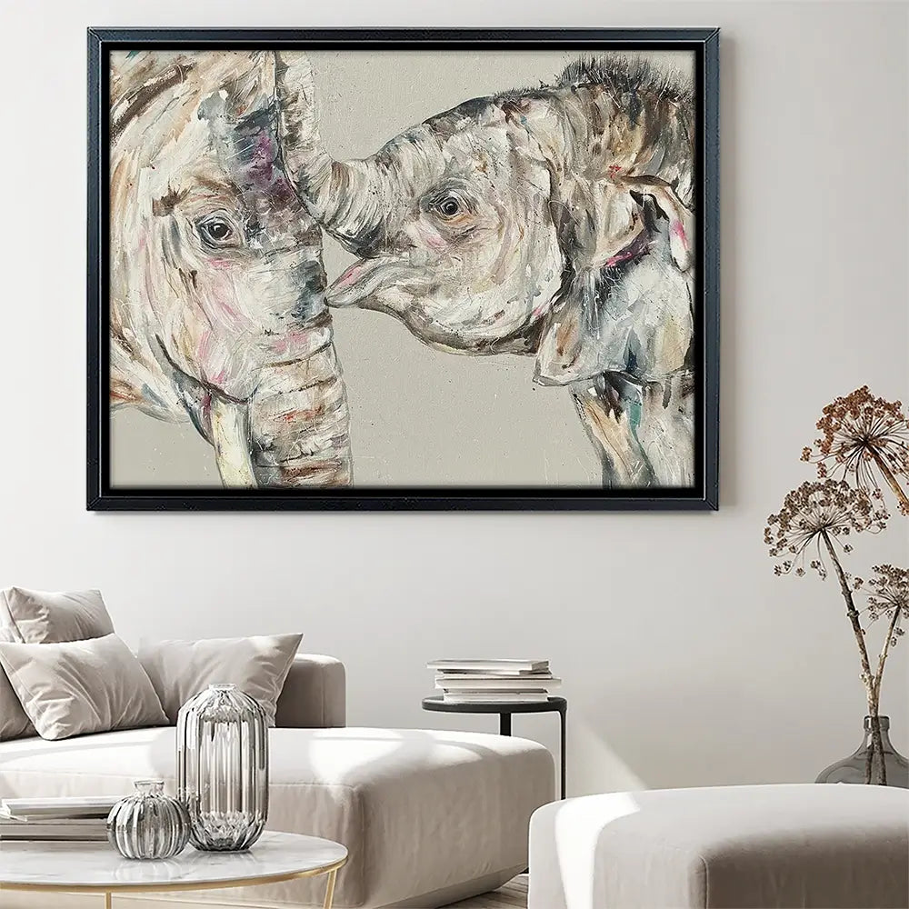 Elephant Bond Canvas Print Elephant Bond Canvas Print wall art product Nicola Jane Rowles