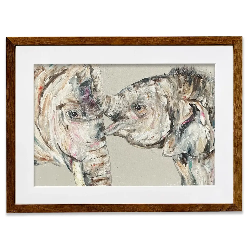 Elephant Bond Framed Art Print Elephant Bond Framed Art Print wall art product Nicola Jane Rowles