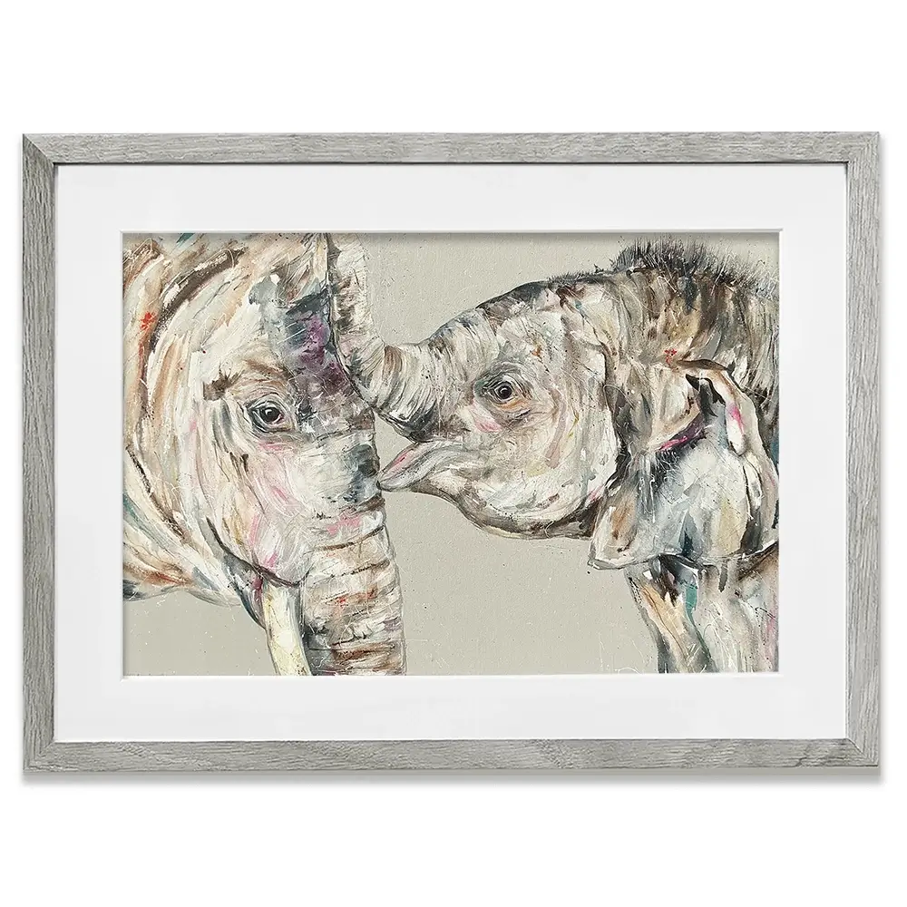 Elephant Bond Framed Art Print Elephant Bond Framed Art Print wall art product Nicola Jane Rowles